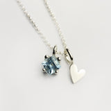 Cassie Square With Heart (silver)